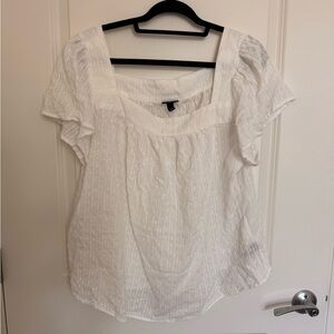 Torrid White Textured Blouse